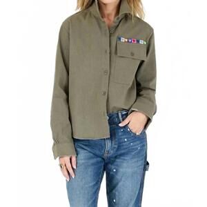 NEW KERRI ROSENTHAL pia love brigade shirt in army green